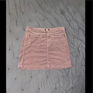 Pink corduroy mini skirt
